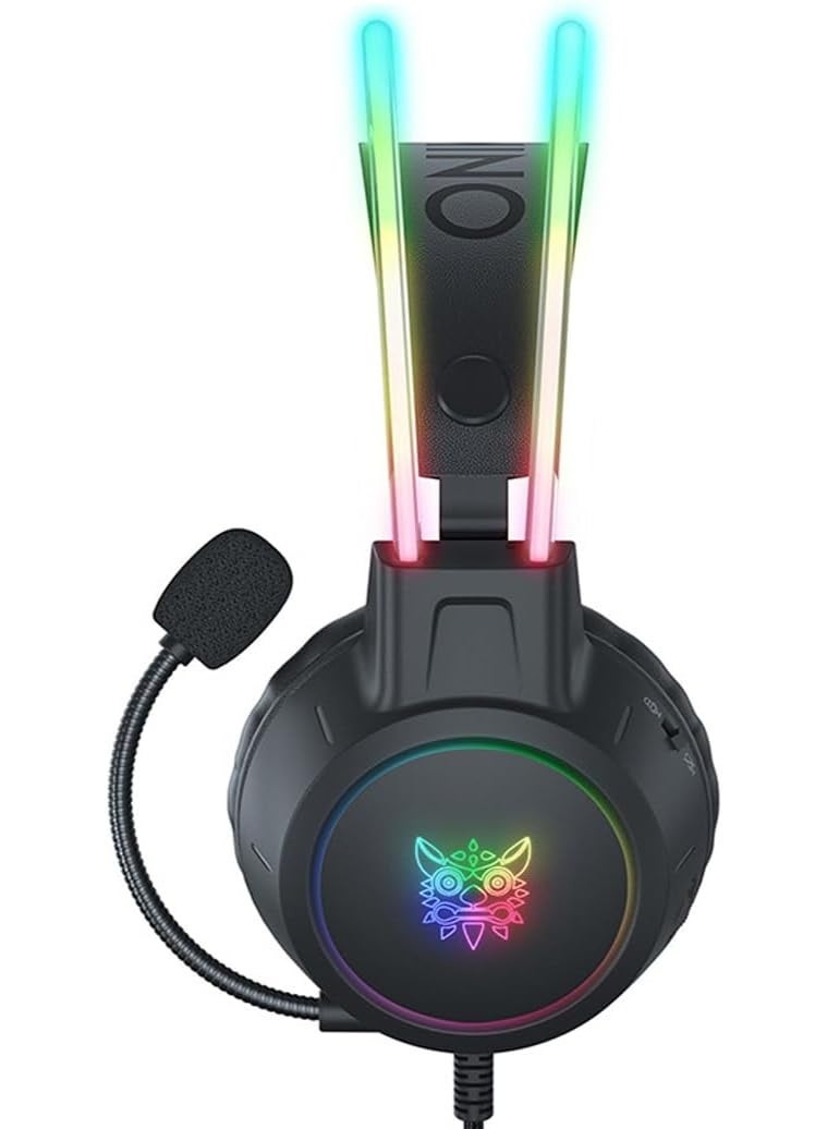 onikuma X15 Pro RGB Wired Gaming Headset with Noise Cancelling Microphone, 50mm Stereo Surround Sound Drivers, Adjustable Suspension Headband, Comfortable Over-Ear Headphones for PC, PS4 and Xbox - Image 4